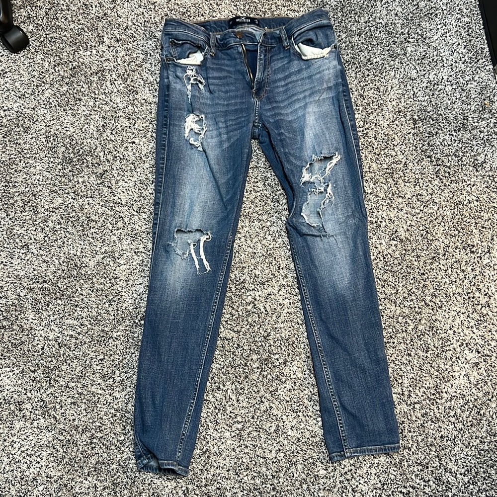 Blue ripped Hollister jeans